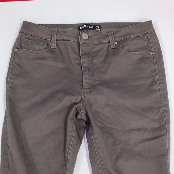 Design Lab skinny stretch olive green women's size 29 - Picture 2 of 13